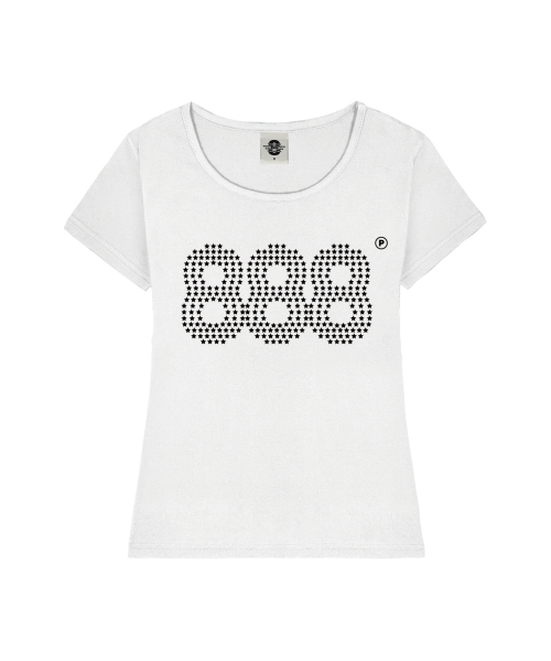 PRIMATE(プライメイト)の「STAR NUMBER.888 レディース Uネック スリムフィット 半袖Tシャツ 6 COLORS(Tシャツ/カットソー・レディース・ピンク/ネイビー/ホワイト/ミント/ミックスグレー/ブラック・SMALL/MEDIUM)」の7枚目の写真