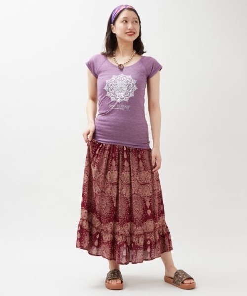 チャイハネ(チャイハネ)の「【チャイハネ】レサラナTシャツ(Tシャツ/カットソー・レディース・ブラック/グレー/パープル・FREE)」の5枚目の写真