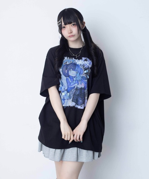 Whinny（ホワイニー）の「Whinny/【2026夏新作♪】闇うさぎ飼い慣らしティー（Tシャツ/カットソー・レディース・ブラック/サックスブルー/ホワイト・FREE）」の6枚目の写真