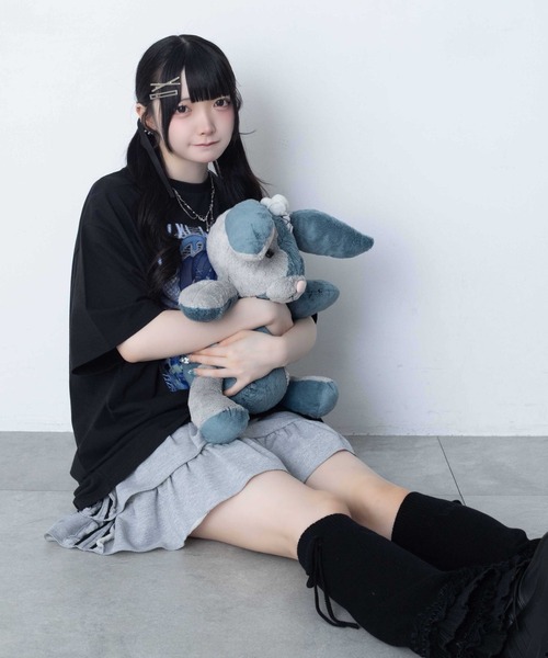 Whinny（ホワイニー）の「Whinny/【2026夏新作♪】闇うさぎ飼い慣らしティー（Tシャツ/カットソー・レディース・ブラック/サックスブルー/ホワイト・FREE）」の11枚目の写真
