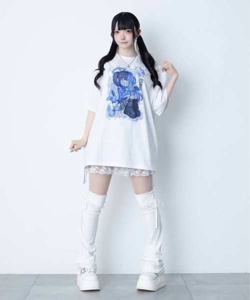 Whinny（ホワイニー）の「Whinny/【2026夏新作♪】闇うさぎ飼い慣らしティー（Tシャツ/カットソー・レディース・ブラック/サックスブルー/ホワイト・FREE）」の14枚目の写真