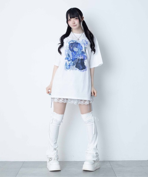 Whinny（ホワイニー）の「Whinny/【2026夏新作♪】闇うさぎ飼い慣らしティー（Tシャツ/カットソー・レディース・ブラック/サックスブルー/ホワイト・FREE）」の15枚目の写真