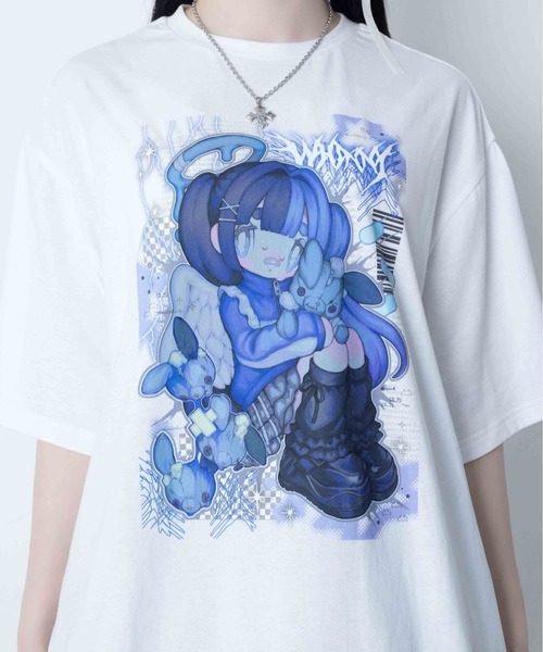 Whinny（ホワイニー）の「Whinny/【2026夏新作♪】闇うさぎ飼い慣らしティー（Tシャツ/カットソー・レディース・ブラック/サックスブルー/ホワイト・FREE）」の16枚目の写真