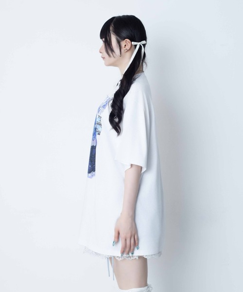 Whinny（ホワイニー）の「Whinny/【2026夏新作♪】闇うさぎ飼い慣らしティー（Tシャツ/カットソー・レディース・ブラック/サックスブルー/ホワイト・FREE）」の19枚目の写真