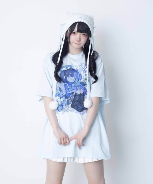 Whinny（ホワイニー）の「Whinny/【2026夏新作♪】闇うさぎ飼い慣らしティー（Tシャツ/カットソー・レディース・ブラック/サックスブルー/ホワイト・FREE）」の21枚目の写真