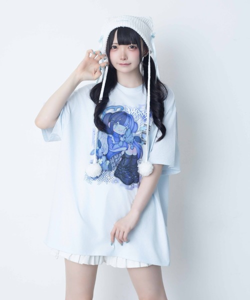 Whinny（ホワイニー）の「Whinny/【2026夏新作♪】闇うさぎ飼い慣らしティー（Tシャツ/カットソー・レディース・ブラック/サックスブルー/ホワイト・FREE）」の22枚目の写真