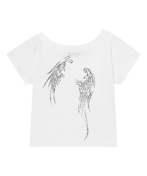 MUCENT(ムセント)の「エーテルエンジェルウィングスワンショルダー半袖Tシャツ(2カラー)(Tシャツ/カットソー・レディース・ホワイト/ブラック・FREE)」の10枚目の写真