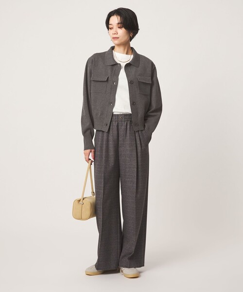 green label relaxing(グリーンレーベルリラクシング)の「ポロニット カーディガン(カーディガン/ボレロ・レディース・ブラック/グレー/オフホワイト/ダークブラウン・FREE)」の7枚目の写真