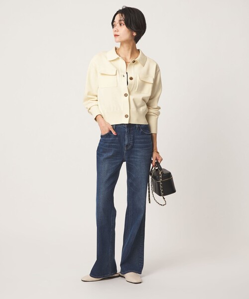 green label relaxing(グリーンレーベルリラクシング)の「ポロニット カーディガン(カーディガン/ボレロ・レディース・ブラック/グレー/オフホワイト/ダークブラウン・FREE)」の10枚目の写真