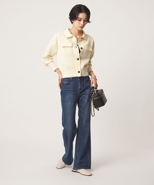 green label relaxing(グリーンレーベルリラクシング)の「ポロニット カーディガン(カーディガン/ボレロ・レディース・ブラック/グレー/オフホワイト/ダークブラウン・FREE)」の11枚目の写真