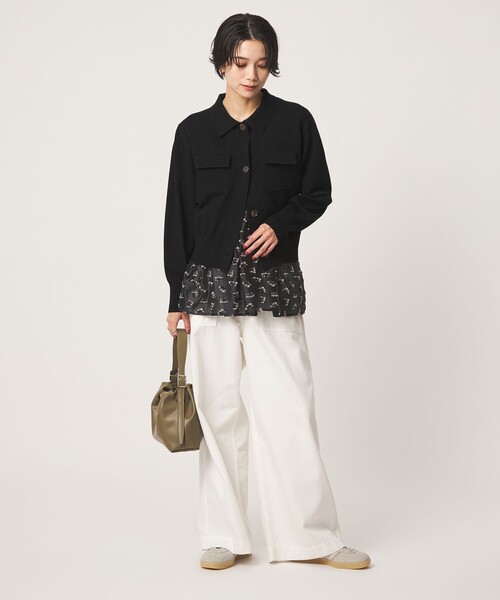 green label relaxing(グリーンレーベルリラクシング)の「ポロニット カーディガン(カーディガン/ボレロ・レディース・ブラック/グレー/オフホワイト/ダークブラウン・FREE)」の14枚目の写真