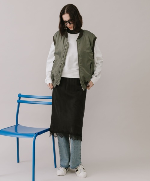 Auntie Rosa Holiday(アンティローザホリデー)の「MA-1ベスト(ベスト・レディース・ブラック/カーキ・FREE)」の19枚目の写真