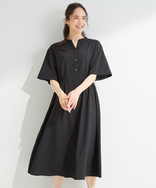SHOO・LA・RUE(シューラルー)の「ウエストサイドギャザーワンピース(ワンピース・レディース・ブラック/ダークオレンジ・04/03/02/01)」の3枚目の写真