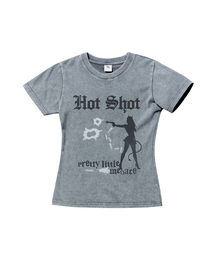 ホットショット ウォッシュドスリムフィット半袖Tシャツ