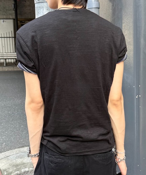 Chikashitsu +(チカシツプラス)の「【Chikashitsu +】graphics slub cropped tee / 【チカシツプラス】グラフィックスラブクロップド半袖Tシャツ(Tシャツ/カットソー・メンズ・ホワイト/グレー/ブラック・ONE SIZE)」の19枚目の写真