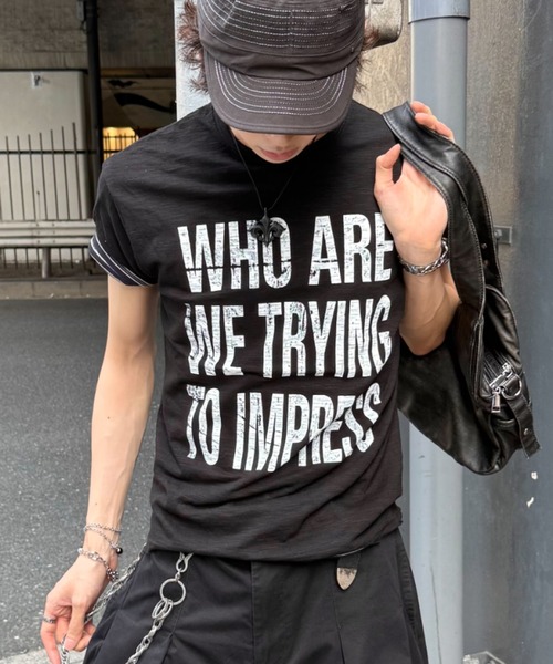 Chikashitsu +(チカシツプラス)の「【Chikashitsu +】graphics slub cropped tee / 【チカシツプラス】グラフィックスラブクロップド半袖Tシャツ(Tシャツ/カットソー・メンズ・ホワイト/グレー/ブラック・ONE SIZE)」の14枚目の写真