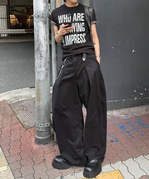 Chikashitsu +(チカシツプラス)の「【Chikashitsu +】graphics slub cropped tee / 【チカシツプラス】グラフィックスラブクロップド半袖Tシャツ(Tシャツ/カットソー・メンズ・ホワイト/グレー/ブラック・ONE SIZE)」の22枚目の写真