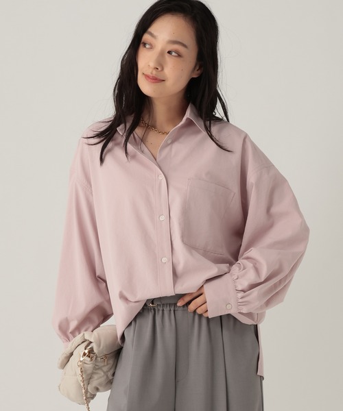 Elura(エルーラ)の「アイロンいらずレギュラーシャツ/1067304(シャツ/ブラウス・レディース・オフホワイト/ストライプ/カーキ/ブルー/ネイビー/ピンク・FREE)」の6枚目の写真