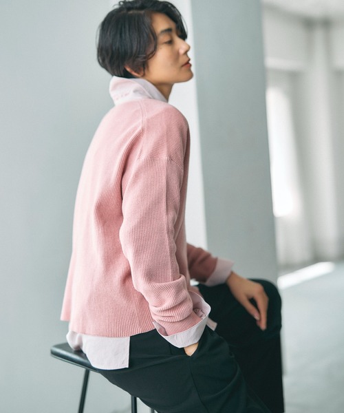 Elura(エルーラ)の「アイロンいらずレギュラーシャツ/1067304(シャツ/ブラウス・レディース・オフホワイト/ストライプ/カーキ/ブルー/ネイビー/ピンク・FREE)」の8枚目の写真
