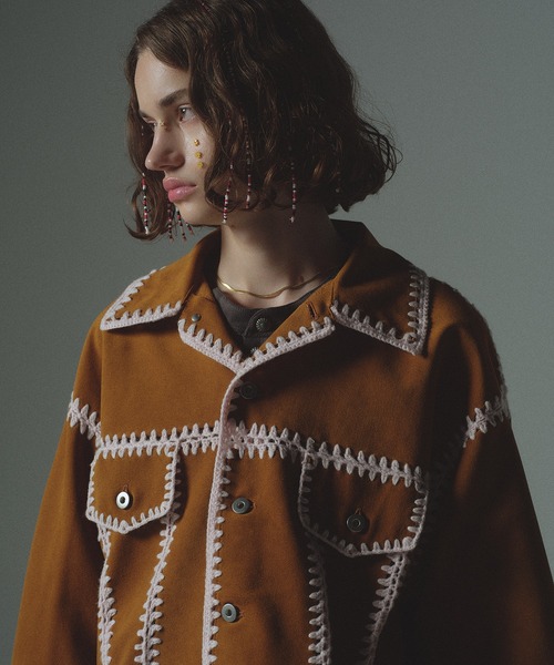 amok(アモク)の「HAND KNITTING BLOUSON(ブルゾン・メンズ・キャメル/チャコール・S/M)」の12枚目の写真