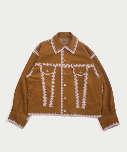 amok(アモク)の「HAND KNITTING BLOUSON(ブルゾン・メンズ・キャメル/チャコール・S/M)」の9枚目の写真
