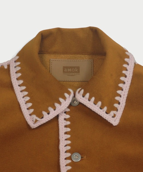 amok(アモク)の「HAND KNITTING BLOUSON(ブルゾン・メンズ・キャメル/チャコール・S/M)」の7枚目の写真