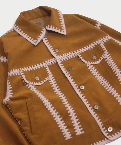 amok(アモク)の「HAND KNITTING BLOUSON(ブルゾン・メンズ・キャメル/チャコール・S/M)」の6枚目の写真