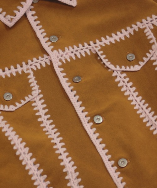 amok(アモク)の「HAND KNITTING BLOUSON(ブルゾン・メンズ・キャメル/チャコール・S/M)」の5枚目の写真