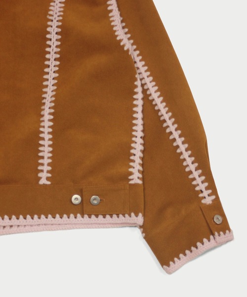 amok(アモク)の「HAND KNITTING BLOUSON(ブルゾン・メンズ・キャメル/チャコール・S/M)」の4枚目の写真