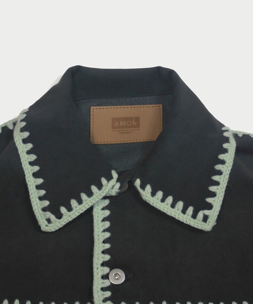 amok(アモク)の「HAND KNITTING BLOUSON(ブルゾン・メンズ・キャメル/チャコール・S/M)」の17枚目の写真