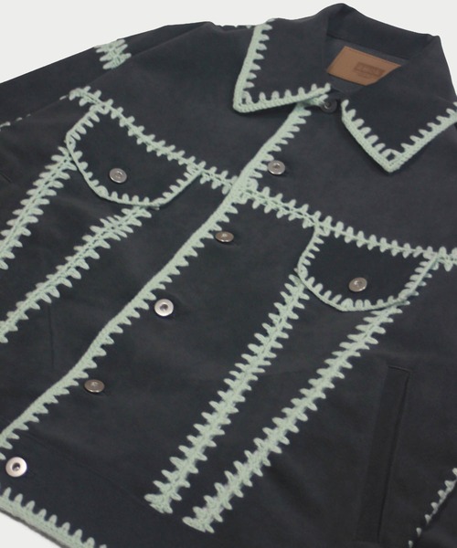 amok(アモク)の「HAND KNITTING BLOUSON(ブルゾン・メンズ・キャメル/チャコール・S/M)」の16枚目の写真
