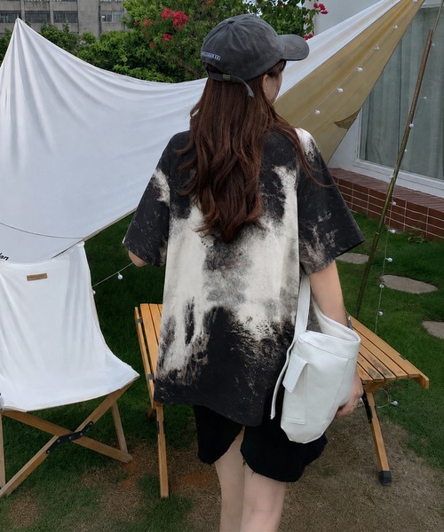 CANVAS+(キャンバスプラス)の「【CANVAS+】ニュアンス柄半袖ルーズシャツ(シャツ/ブラウス・レディース・ブラック系・M)」の3枚目の写真