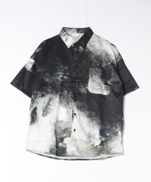 CANVAS+(キャンバスプラス)の「【CANVAS+】ニュアンス柄半袖ルーズシャツ(シャツ/ブラウス・レディース・ブラック系・M)」の10枚目の写真