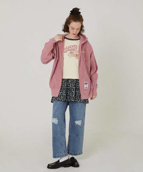 MILKFED.(ミルクフェド)の「SLEEPING M.FEDDY COMPACT B/B TEE(Tシャツ/カットソー・レディース・ライトグリーン/オフホワイト/アッシュ・ONE SIZE)」の7枚目の写真