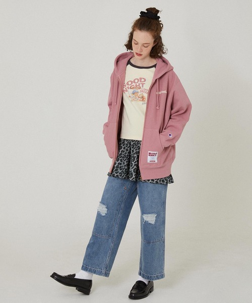 MILKFED.(ミルクフェド)の「SLEEPING M.FEDDY COMPACT B/B TEE(Tシャツ/カットソー・レディース・ライトグリーン/オフホワイト/アッシュ・ONE SIZE)」の9枚目の写真
