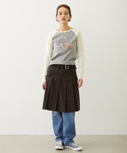 MILKFED.(ミルクフェド)の「SLEEPING M.FEDDY COMPACT B/B TEE(Tシャツ/カットソー・レディース・ライトグリーン/オフホワイト/アッシュ・ONE SIZE)」の17枚目の写真