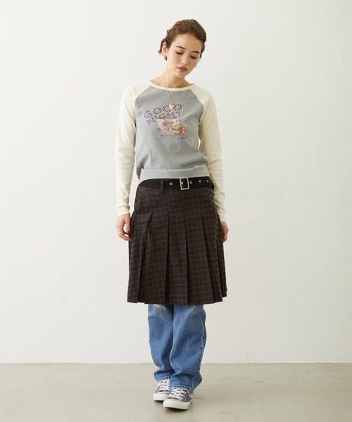 MILKFED.(ミルクフェド)の「SLEEPING M.FEDDY COMPACT B/B TEE(Tシャツ/カットソー・レディース・ライトグリーン/オフホワイト/アッシュ・ONE SIZE)」の18枚目の写真
