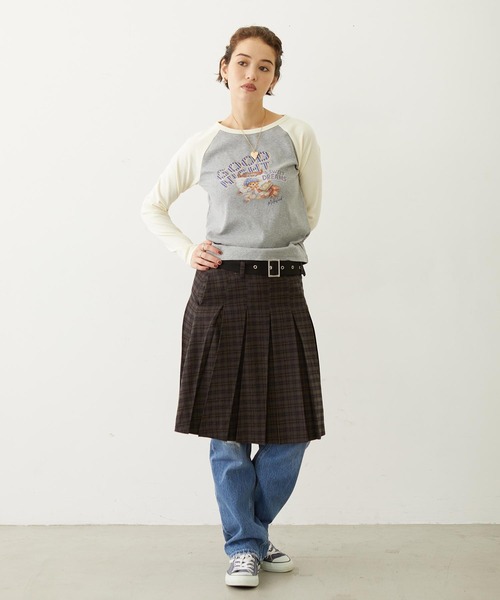 MILKFED.(ミルクフェド)の「SLEEPING M.FEDDY COMPACT B/B TEE(Tシャツ/カットソー・レディース・ライトグリーン/オフホワイト/アッシュ・ONE SIZE)」の19枚目の写真