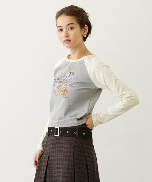 MILKFED.(ミルクフェド)の「SLEEPING M.FEDDY COMPACT B/B TEE(Tシャツ/カットソー・レディース・ライトグリーン/オフホワイト/アッシュ・ONE SIZE)」の15枚目の写真