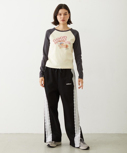 MILKFED.(ミルクフェド)の「SLEEPING M.FEDDY COMPACT B/B TEE(Tシャツ/カットソー・レディース・ライトグリーン/オフホワイト/アッシュ・ONE SIZE)」の11枚目の写真