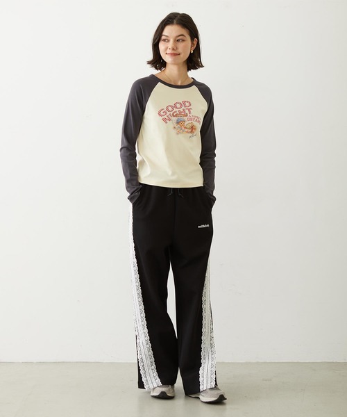 MILKFED.(ミルクフェド)の「SLEEPING M.FEDDY COMPACT B/B TEE(Tシャツ/カットソー・レディース・ライトグリーン/オフホワイト/アッシュ・ONE SIZE)」の12枚目の写真