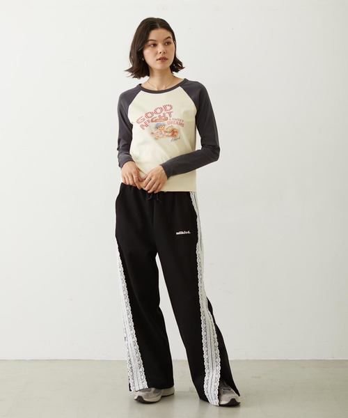MILKFED.(ミルクフェド)の「SLEEPING M.FEDDY COMPACT B/B TEE(Tシャツ/カットソー・レディース・ライトグリーン/オフホワイト/アッシュ・ONE SIZE)」の13枚目の写真