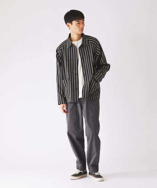 JOURNAL STANDARD relume(ジャーナルスタンダード レリューム)の「デニム&ヒッコリー ”レイジー” カバーオール ジャケット(カバーオール・メンズ・アイボリー/ブラック/コバルトブルー/キャメル・LARGE/MEDIUM)」の9枚目の写真
