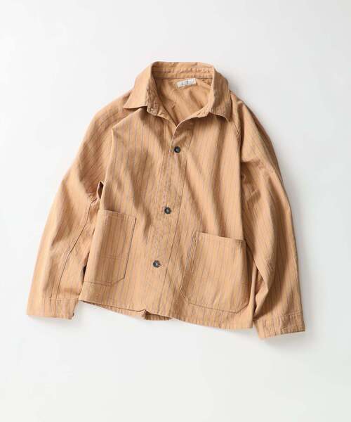 JOURNAL STANDARD relume(ジャーナルスタンダード レリューム)の「デニム&ヒッコリー ”レイジー” カバーオール ジャケット(カバーオール・メンズ・アイボリー/ブラック/コバルトブルー/キャメル・LARGE/MEDIUM)」の4枚目の写真