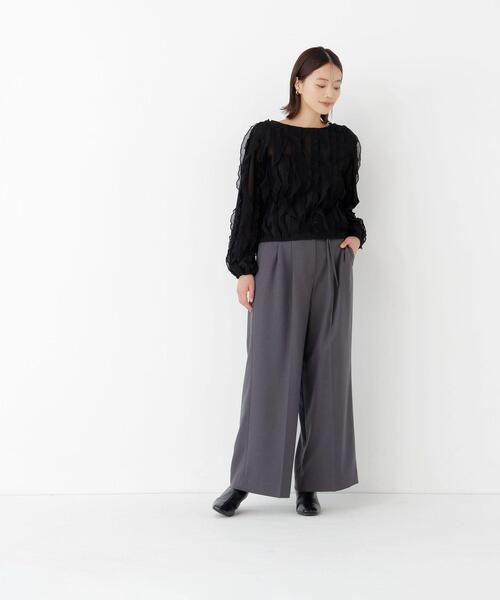 NATURAL BEAUTY BASIC(ナチュラルビューティーベーシック)の「シアーフリルプルオーバー(Tシャツ/カットソー・レディース・ブラック/オフホワイト・FREE)」の21枚目の写真