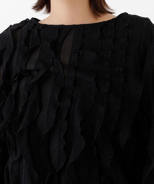 NATURAL BEAUTY BASIC(ナチュラルビューティーベーシック)の「シアーフリルプルオーバー(Tシャツ/カットソー・レディース・ブラック/オフホワイト・FREE)」の11枚目の写真