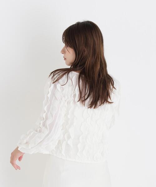 NATURAL BEAUTY BASIC(ナチュラルビューティーベーシック)の「シアーフリルプルオーバー(Tシャツ/カットソー・レディース・ブラック/オフホワイト・FREE)」の19枚目の写真
