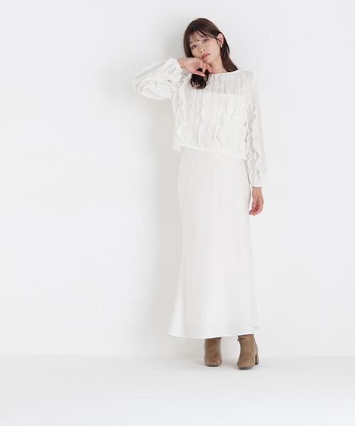NATURAL BEAUTY BASIC(ナチュラルビューティーベーシック)の「シアーフリルプルオーバー(Tシャツ/カットソー・レディース・ブラック/オフホワイト・FREE)」の20枚目の写真