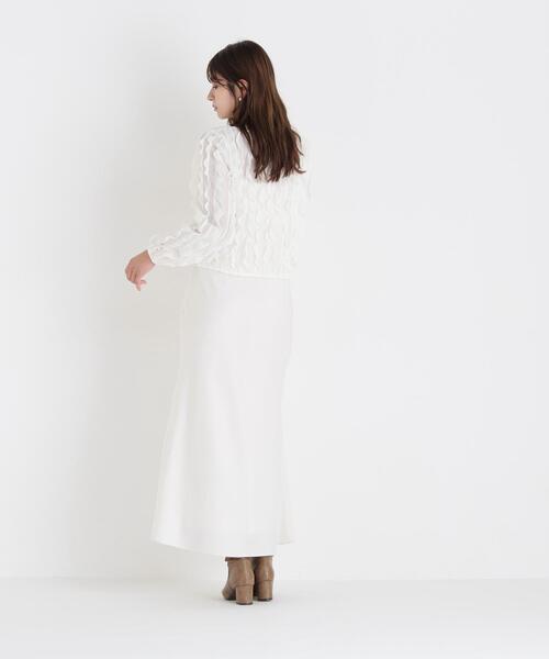 NATURAL BEAUTY BASIC(ナチュラルビューティーベーシック)の「シアーフリルプルオーバー(Tシャツ/カットソー・レディース・ブラック/オフホワイト・FREE)」の4枚目の写真