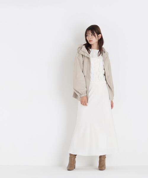 NATURAL BEAUTY BASIC(ナチュラルビューティーベーシック)の「シアーフリルプルオーバー(Tシャツ/カットソー・レディース・ブラック/オフホワイト・FREE)」の6枚目の写真